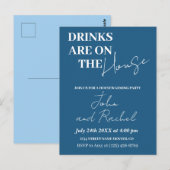 Drinken zijn op het House Housewarming Party Blauw Briefkaart (Voorkant / Achterkant)