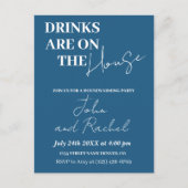 Drinken zijn op het House Housewarming Party Blauw Briefkaart (Voorkant)