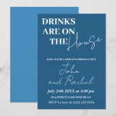 Drinken zijn op het House Housewarming Party Blauw Kaart (Voorkant / Achterkant)