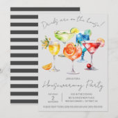 Drinken zijn op het huis! cocktail housewarming kaart (Voorkant / Achterkant)