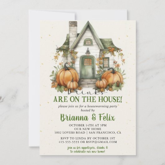 Drinken zijn op het huis! Halloweenfeest Kaart (Voorkant)