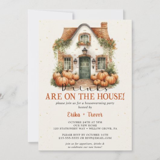 Drinken zijn op het huis! Halloweenfeest Kaart (Voorkant)