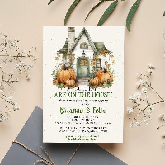 Drinken zijn op het huis! Halloweenfeest Kaart