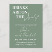 Drinken zijn op het huis housewarming party groen briefkaart (Voorkant)