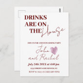 Drinken zijn op het huis housewarming party rustie briefkaart (Voorkant / Achterkant)