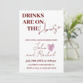 Drinken zijn op het huis housewarming party rustie kaart (Staand voorkant)