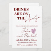 Drinken zijn op het huis housewarming party rustie kaart (Voorkant / Achterkant)