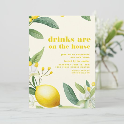 Drinken zijn op het Huis Zomerfeest Uitnodigen Kaart (Staand voorkant)