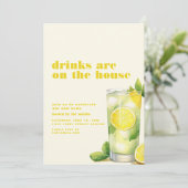 Drinken zijn op het Huis Zomerfeest Uitnodigen Kaart (Staand voorkant)