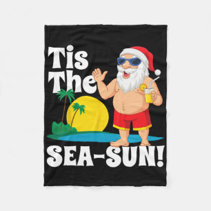 Drinkende Kerstman Tis The Zee-zon Kerstmis In Fleece Deken