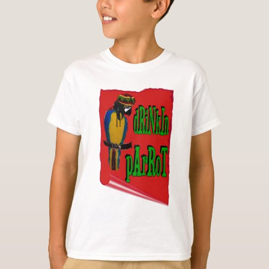 Drinkende Papegaai T-shirt (Voorkant)