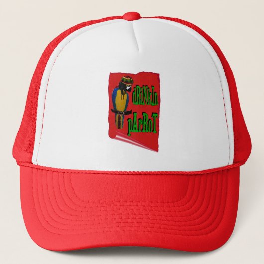 Drinkende Papegaai Trucker Pet (Voorkant)