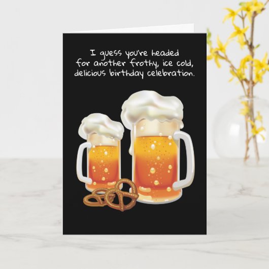 Drinker sterdag kaart (Gele Bloem)