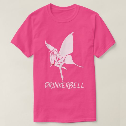Drinkerbell Fairy Cool Wine Funny Drink Glass W T-shirt (Design voorkant)