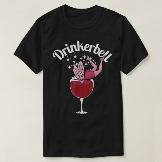 Drinkerbell Fairy Cute Wine Drink Funny SA T-shirt (Design voorkant)