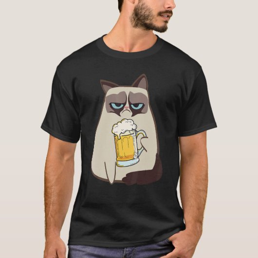 Drinkers 365 Bier Kat Stijl T-shirt (Voorkant)