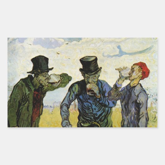 Drinkers door Vincent van Gogh Rechthoekige Sticker (Voorkant)