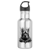drinkfles,roest vrij staal, pitbill ontwerp,cool,  waterfles  (Voorkant)