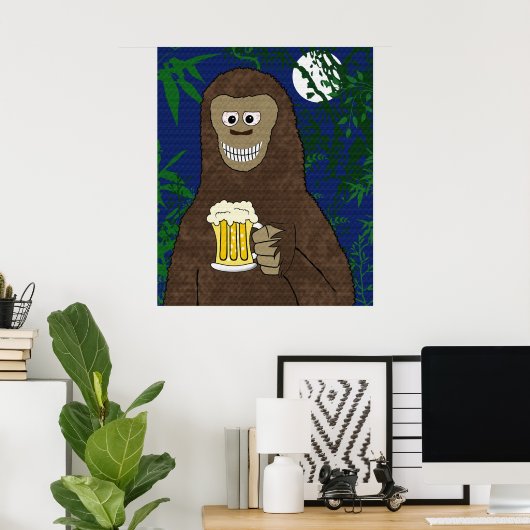 Drinkin' Bigfoot Poster (Thuiskantoor)