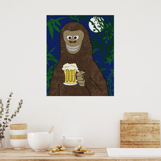 Drinkin' Bigfoot Poster (Keuken)