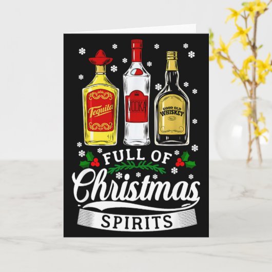 Drinking Alcohol Christmas Party Gift Full Of Chri Kaart (Gele Bloem)