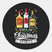 Drinking Alcohol Christmas Party Gift Full Of Chri Ronde Sticker (Voorkant)