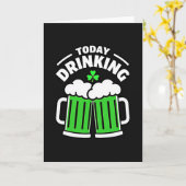 Drinking Beer Shamrock Fun Card Kaart (Gele Bloem)