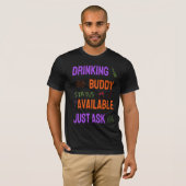 Drinking Buddy Status – Funny Party Design T-shirt (Voorkant volledig)