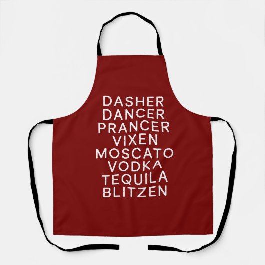 Drinking Christmas Vakantie Feest Dasher Dancer  Schort (Voorkant)