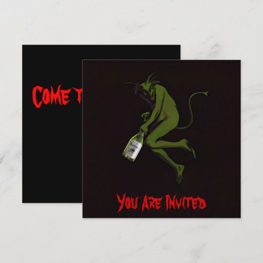 Drinking Devil ~ Uitnodigingen (Voorkant / Achterkant)