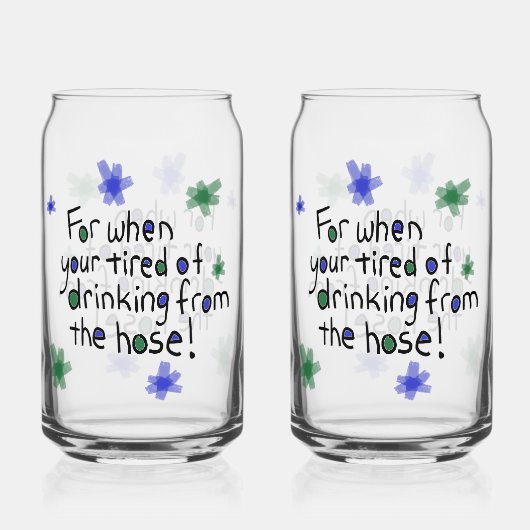 Drinking From Hose Glass Blikvorm Glas (Achterkant)