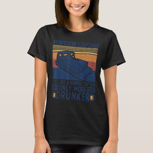 Drinking Pontoon Captain Like A Normal Captain Dru T-shirt (Voorkant)