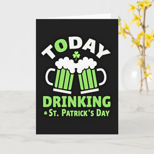 Drinking St Patricks Day Card Kaart (Gele Bloem)
