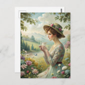 Drinking Tea in Garden Briefkaart (Voorkant / Achterkant)