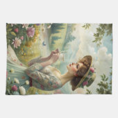 Drinking Tea in Garden Theedoek (Horizontaal)