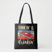 Drinking Toss Game Cornhole Pret Tote Bag (Voorkant)