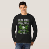 Drinking Wine St Patricks Day Whiskey Irish Ladies T-shirt (Voorkant volledig)