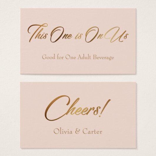Drinkkaarten, slank, elegante gouden script op blo visitekaartjes (Voorkant /achterkant)