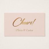 Drinkkaarten, slank, elegante gouden script op blo visitekaartjes (Achterkant)