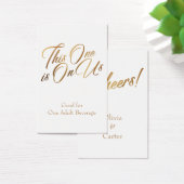Drinkkaarten, slank, elegante gouden script op wit visitekaartje (Bureau)