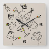 Drinks Acrylic Clock Vierkante Klok (Voorkant)