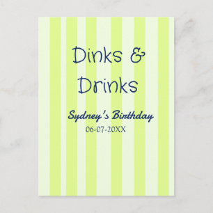 drinks & drankjes groen gestreept verjaardag naam briefkaart