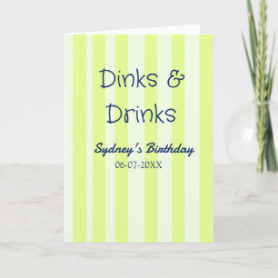 drinks & drankjes groen gestreept verjaardag naam kaart