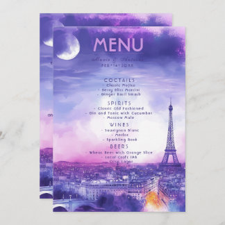 DRINKS + lovely text Amour Éternel  Menu