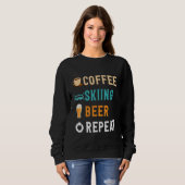 Drinks Lover Funny Coffee, Skiing, Beer Repeat Nov Trui (Voorkant volledig)