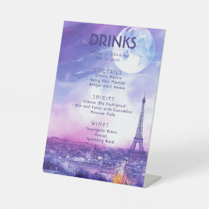 Drinks Menu Amour Éternel à la Parisienne Reclamebord Met Voetstuk