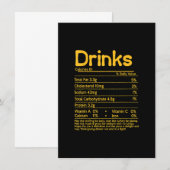 Drinks Nutrition Facts Label Foods Thanksgiving Ch Kaart (Voorkant / Achterkant)