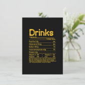 Drinks Nutrition Facts Label Foods Thanksgiving Ch Kaart (Staand voorkant)