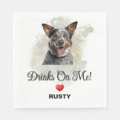 Drinks on Me Australian Cattle Dog Servet (Voorkant)