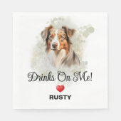 Drinks on Me Australian Shephard Wedding Servet (Voorkant)